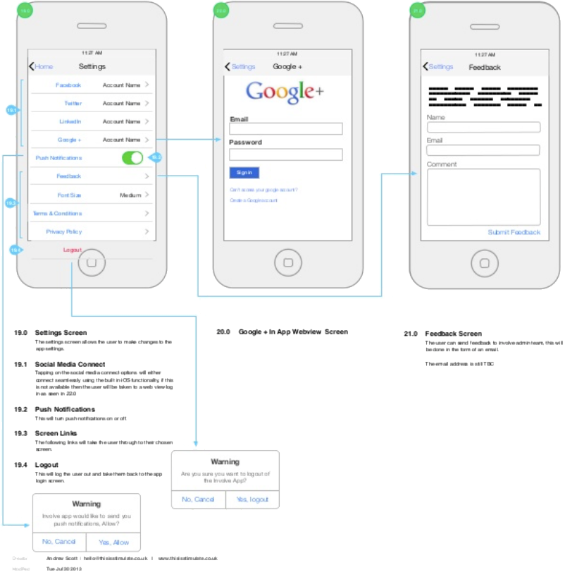 app wireframes